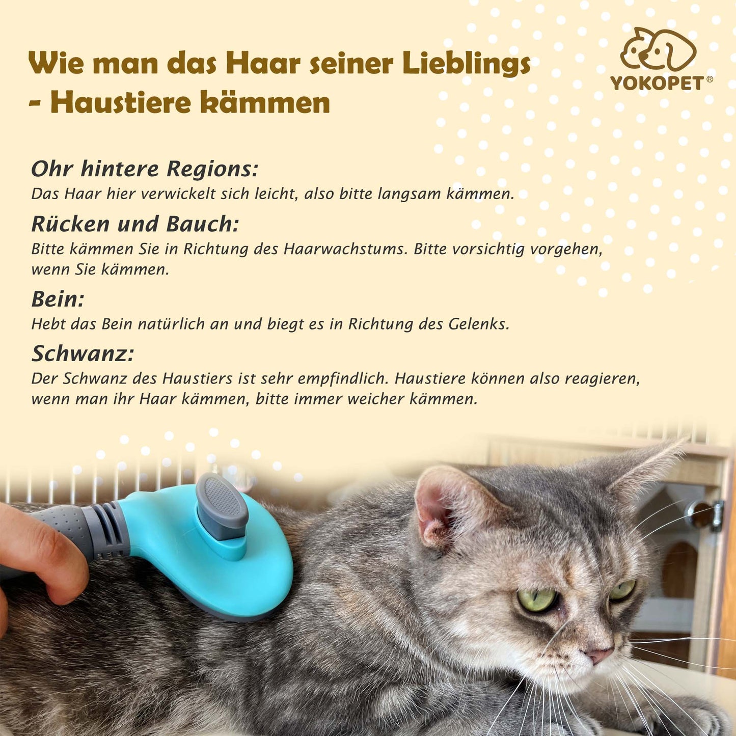 Dog Brush, Cat Brush, Pet Brush, Hair Remover, Pet Brush for Long and Short Hair, Clean Pet Hair from the Brush with One Button