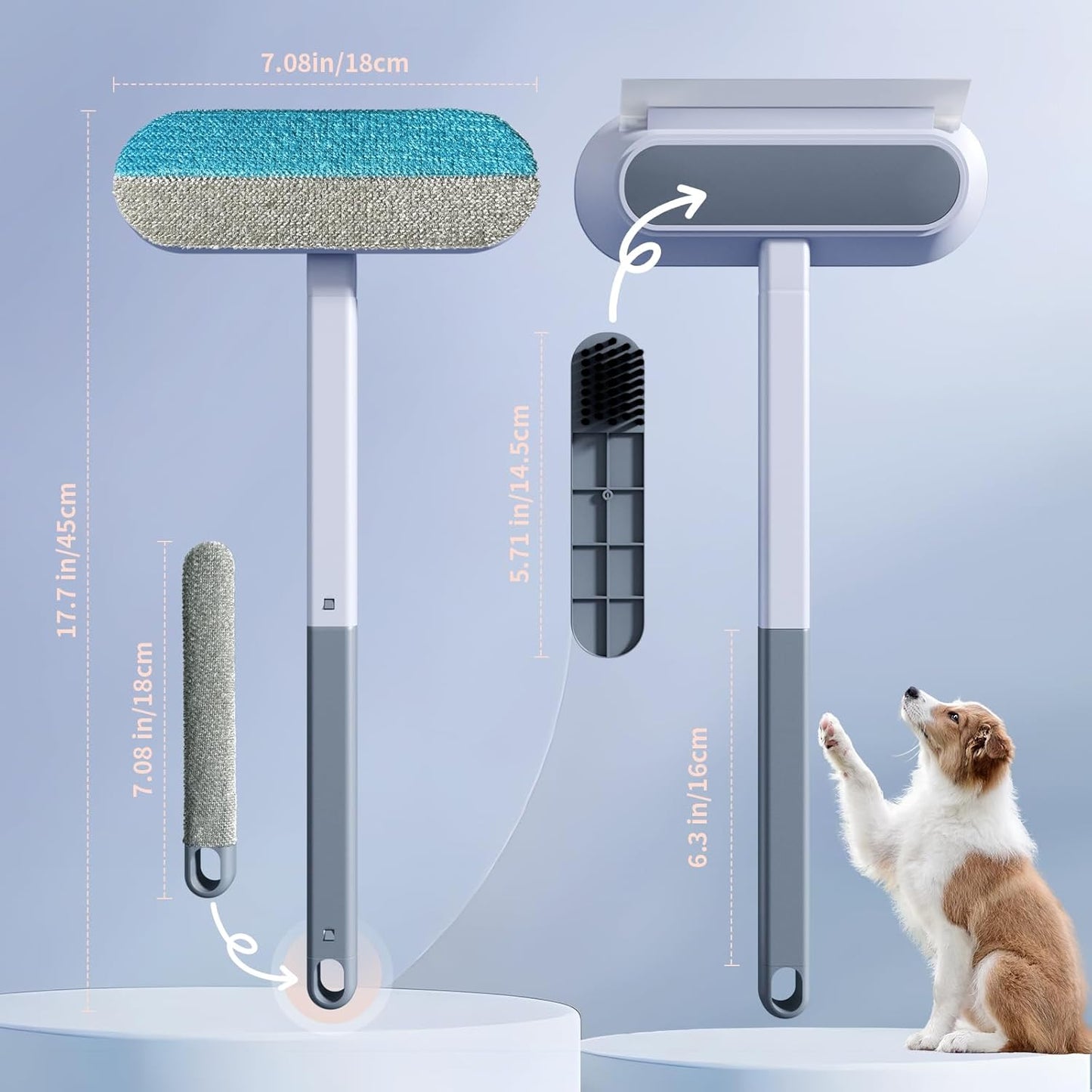 4 In 1 Hair Removal Carpet Brush, Lint Roller Pet Hair, Lint Brush Pet Hair, Pet Hair Pickup, with Small Brush, for Bed Sheets, Carpets, Clothing