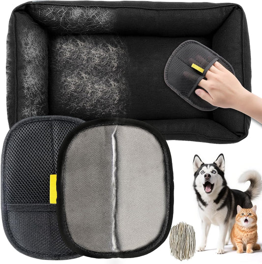 Pet Hair Removal Glove, Pet Hair Remover Glove, Electrostatic Gloves Pet Hair Lint Rolls into Strips, Dog and Cat Hair Remover Tool for Furniture, Car, Couch, Carpet, Clothes