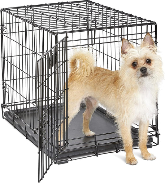 Dog Crate Dog Kennel Cage with Single Door, Includes Leak-Proof Pan, Floor Protecting Feet, Divider Panel
