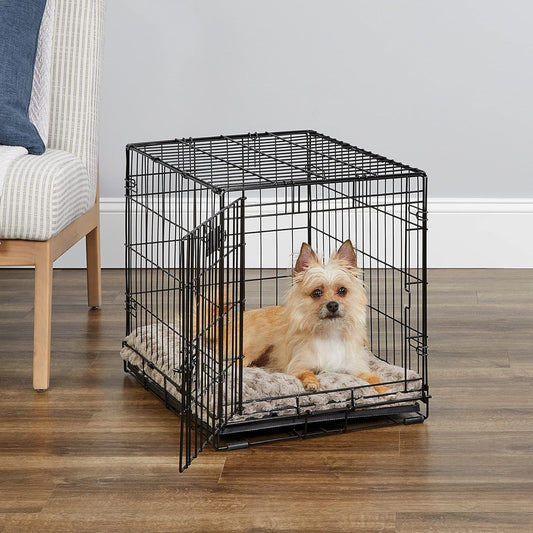 Dog Crate Dog Kennel Cage with Single Door, Includes Leak-Proof Pan, Floor Protecting Feet, Divider Panel