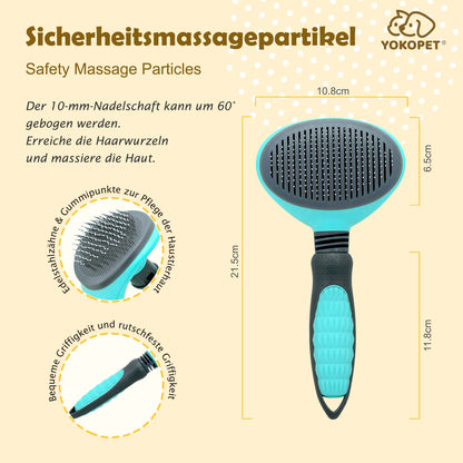 Dog Brush, Cat Brush, Pet Brush, Hair Remover, Pet Brush for Long and Short Hair, Clean Pet Hair from the Brush with One Button