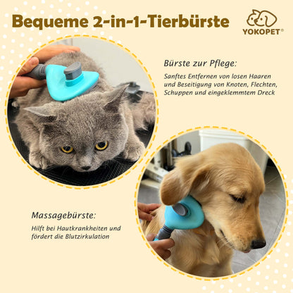 Dog Brush, Cat Brush, Pet Brush, Hair Remover, Pet Brush for Long and Short Hair, Clean Pet Hair from the Brush with One Button