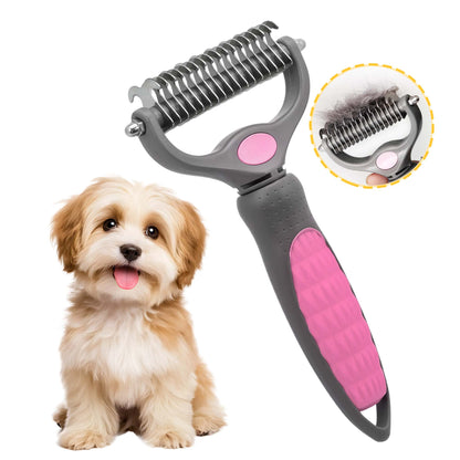 Undercoat Brush Dog, Cat & Dog Brush, Undercoat Brush Dogs for Long Hair & Short Hair Cats Dogs, Double-Sided 9+17 Round Teeth, Top Hair Protection, Anti-Knot