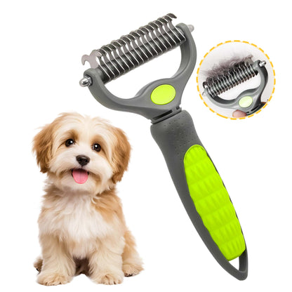 Undercoat Brush Dog, Cat & Dog Brush, Undercoat Brush Dogs for Long Hair & Short Hair Cats Dogs, Double-Sided 9+17 Round Teeth, Top Hair Protection, Anti-Knot