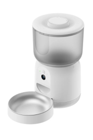 Automatic Cat Feeder with Camera, 480P HD Video, WiFi Pet Feeder with Audio Voice Recording, Low Food & Blockage Sensor, Motion & Sound Alerts for Cat & Dog Single Tray - 3L/4L & APP Software Remote Control