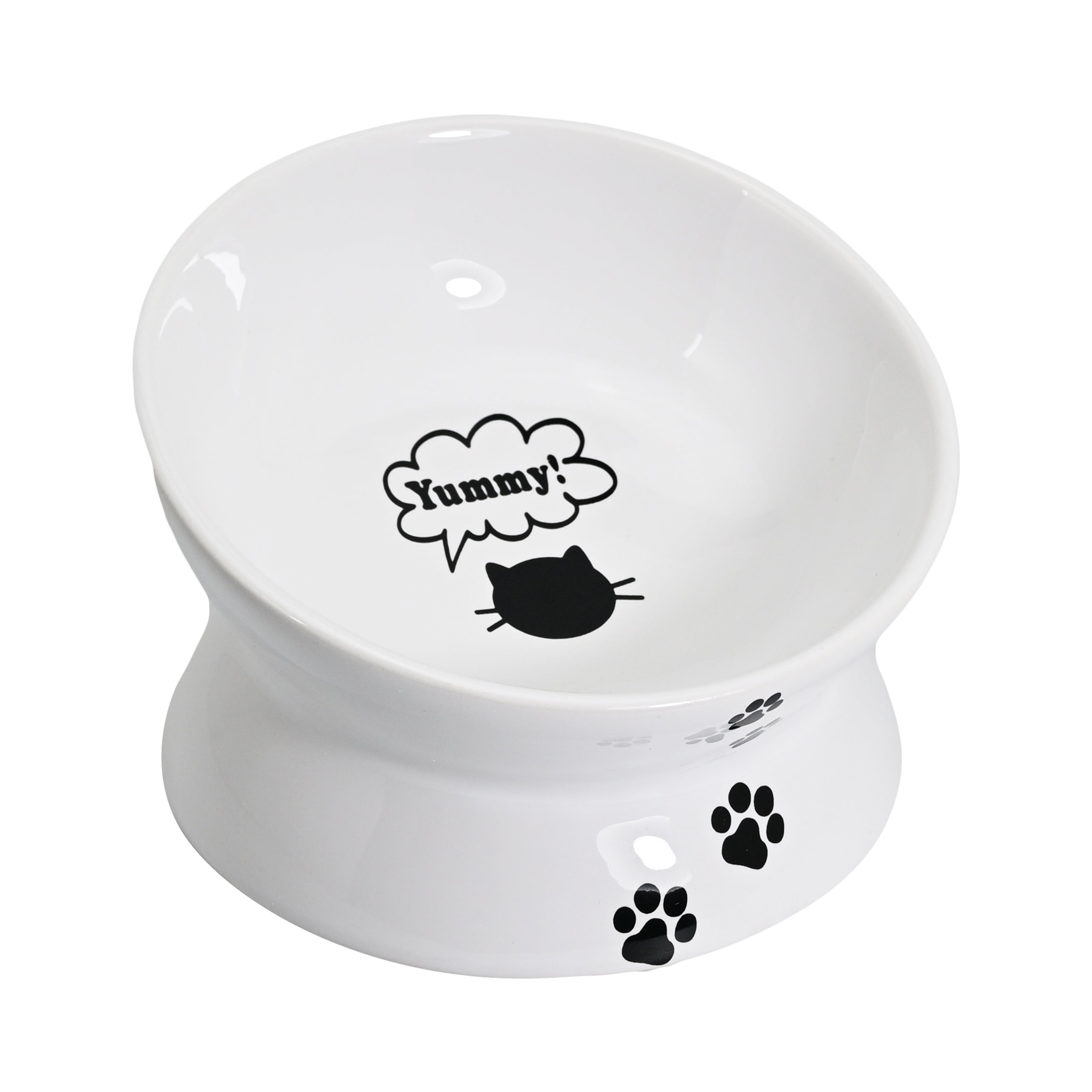 Elevated Oblique Ceramic Pet Bowl 13.5cm x 6-9cm 350ml