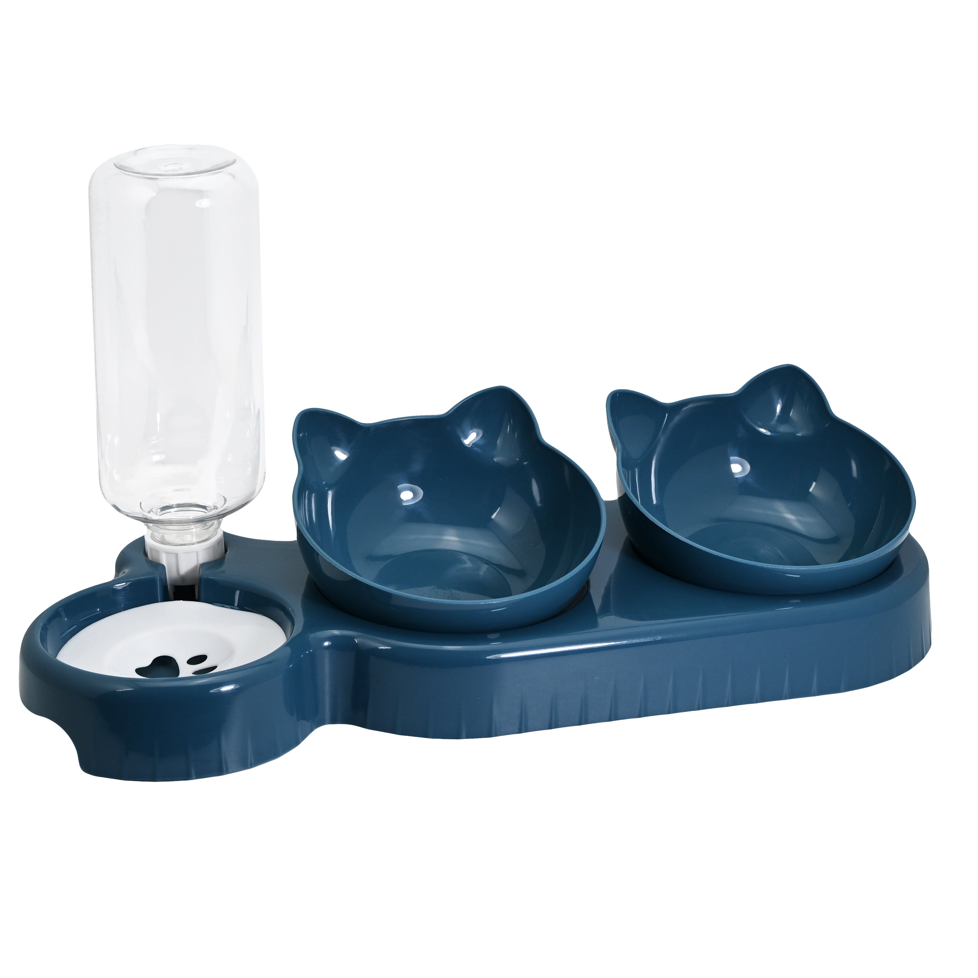 Elevated 2-in-1 Pet Feeding & Water Bowl (Anti-Spilling Design, Double-Bowl)