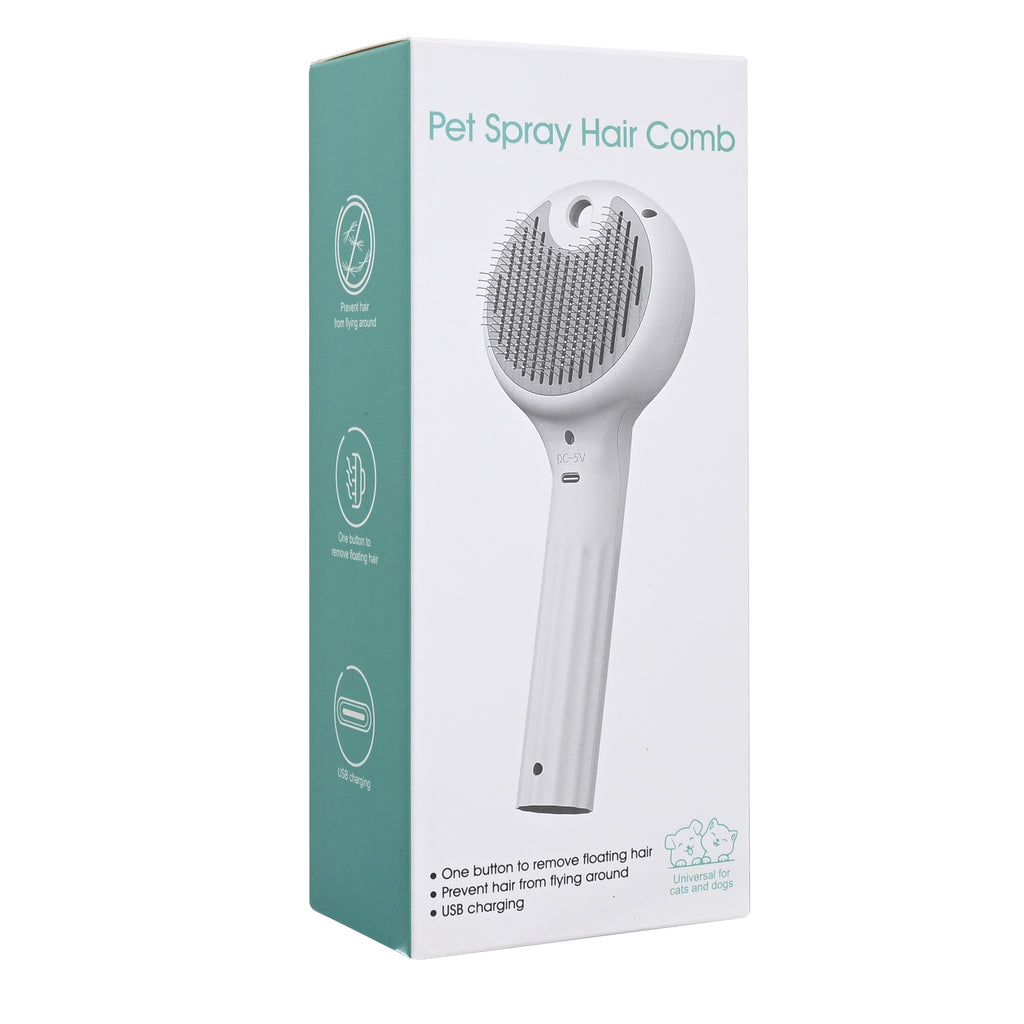 2-in-1 Spray One-Click Pet Hair Removal Brush for Dog and Cat, Long and Short Hair, Undercoat Brush