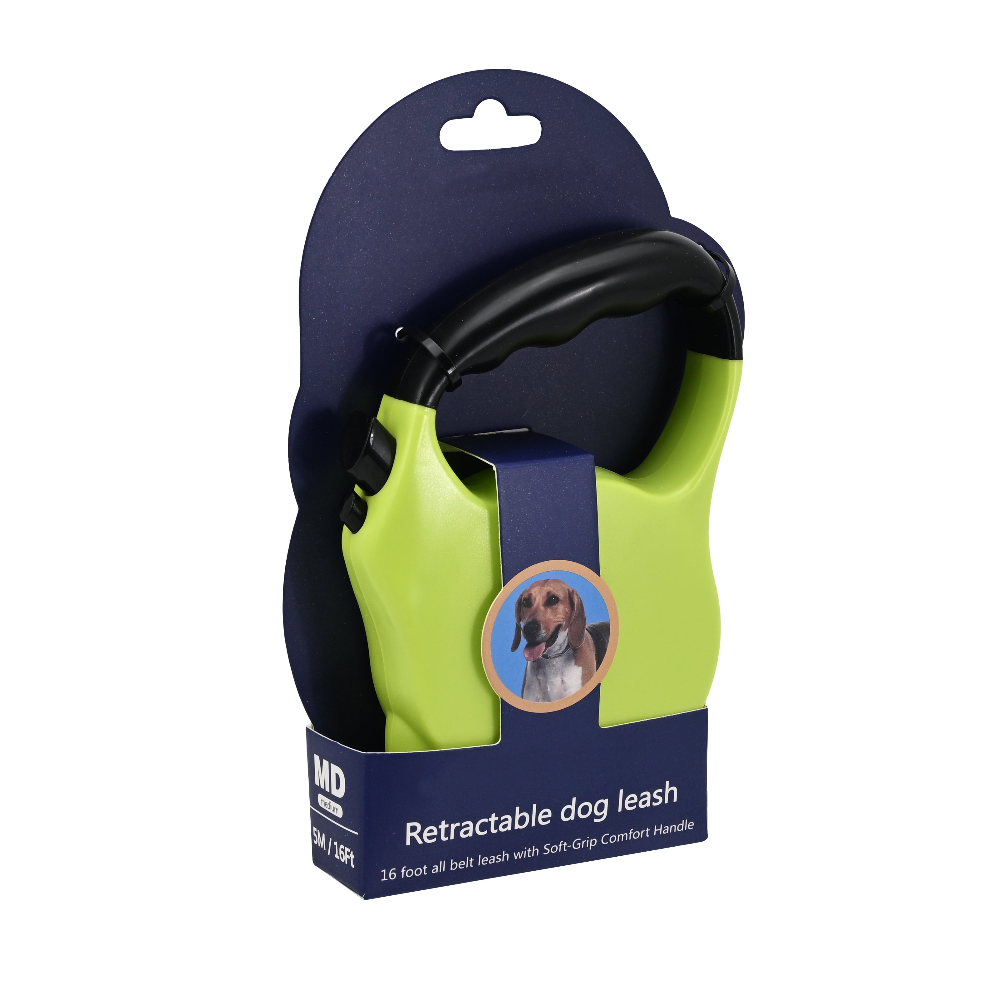 Retractable Dog Leash, 3-5m XS/SM/MD/L Sizes for Dogs Up to 8-50kg - Zinc Alloy Hook, ABS Housing/TPE Grip, Non-Reflective Polyester Webbing (Model No. 1275/1276/1277/1278)