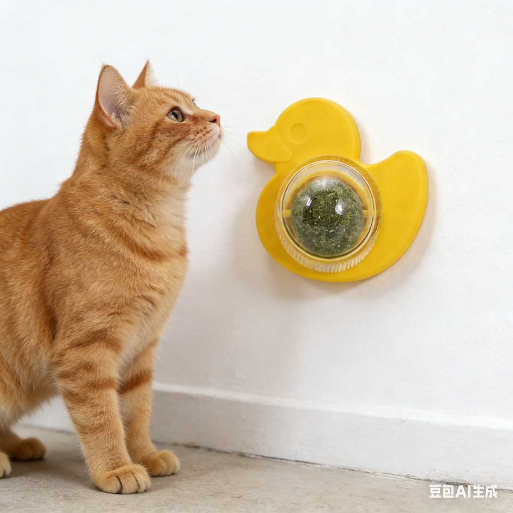 Stick-On Catnip Ball for Cats