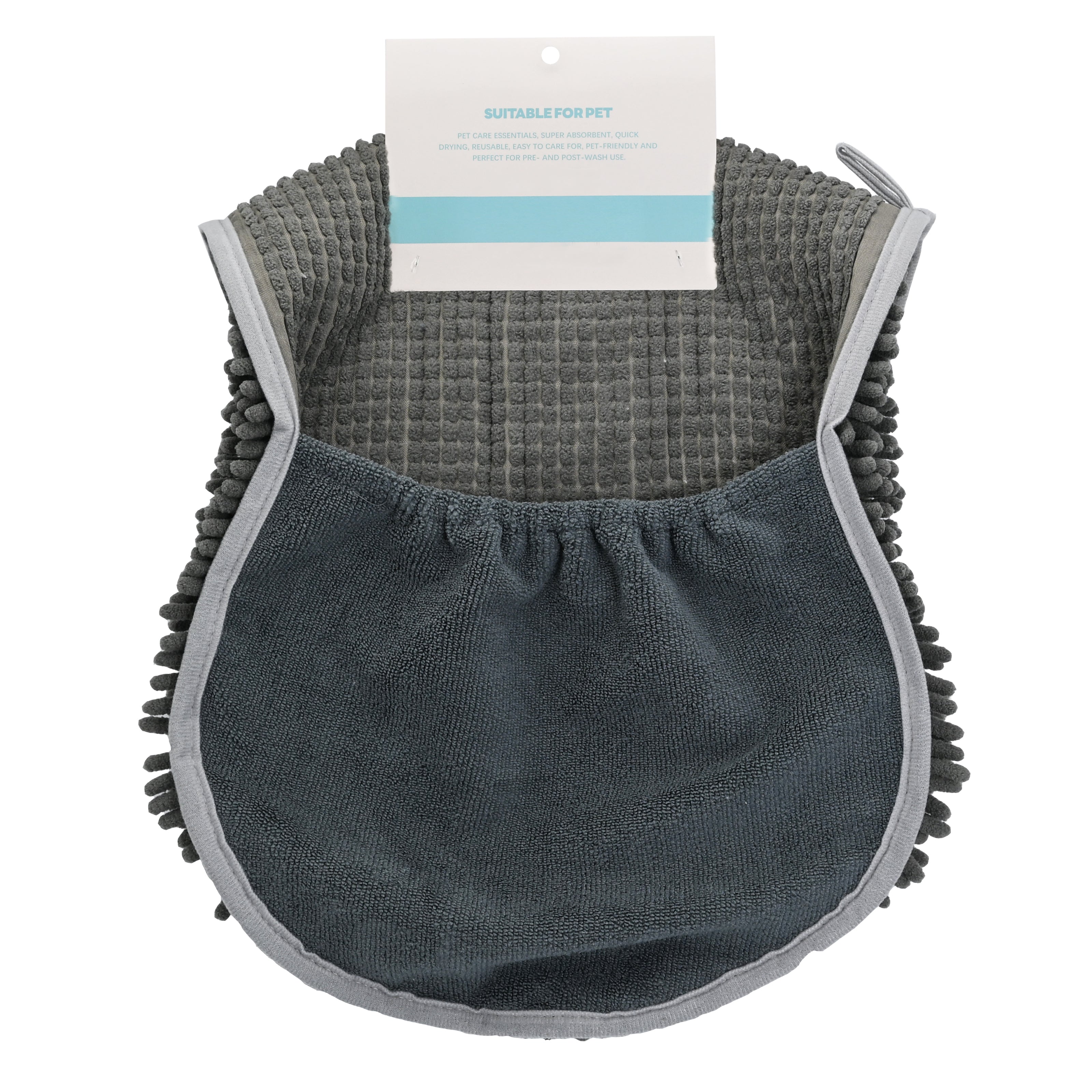 1300GSM 100% Polyester Chenille Pet Mat 80x35cm | Brushed Binding & Terry Cloth Side Pocket