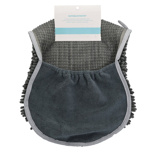 1300GSM 100% Polyester Chenille Pet Mat 80x35cm | Brushed Binding & Terry Cloth Side Pocket