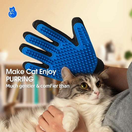 Pet Hair Remover Gloves - Gentle Shedding Brushes for Dogs, Cats & Horses with Long and Short Hair