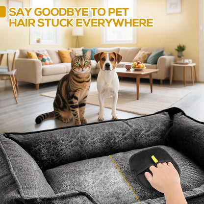 Pet Hair Removal Glove, Pet Hair Remover Glove, Electrostatic Gloves Pet Hair Lint Rolls into Strips, Dog and Cat Hair Remover Tool for Furniture, Car, Couch, Carpet, Clothes