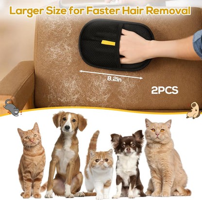 Pet Hair Removal Glove, Pet Hair Remover Glove, Electrostatic Gloves Pet Hair Lint Rolls into Strips, Dog and Cat Hair Remover Tool for Furniture, Car, Couch, Carpet, Clothes