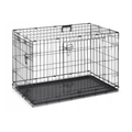 Foldable Heavy-Duty Metal Dog Crate with Leak-Proof Tray – Secure & Portable Pet Kennel for Training & Travel (Double Doors)