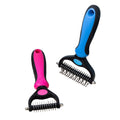 Undercoat Brush for Dog and Cat, Long and Short Haired Pet, Double-Sided Brush, Anti-knot Hair Detangler (D002, Small)