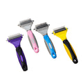 Undercoat Brush for Dog and Cat, Long and Short Haired Pet, Double-Sided Brush, Anti-knot Hair Detangler (D003)