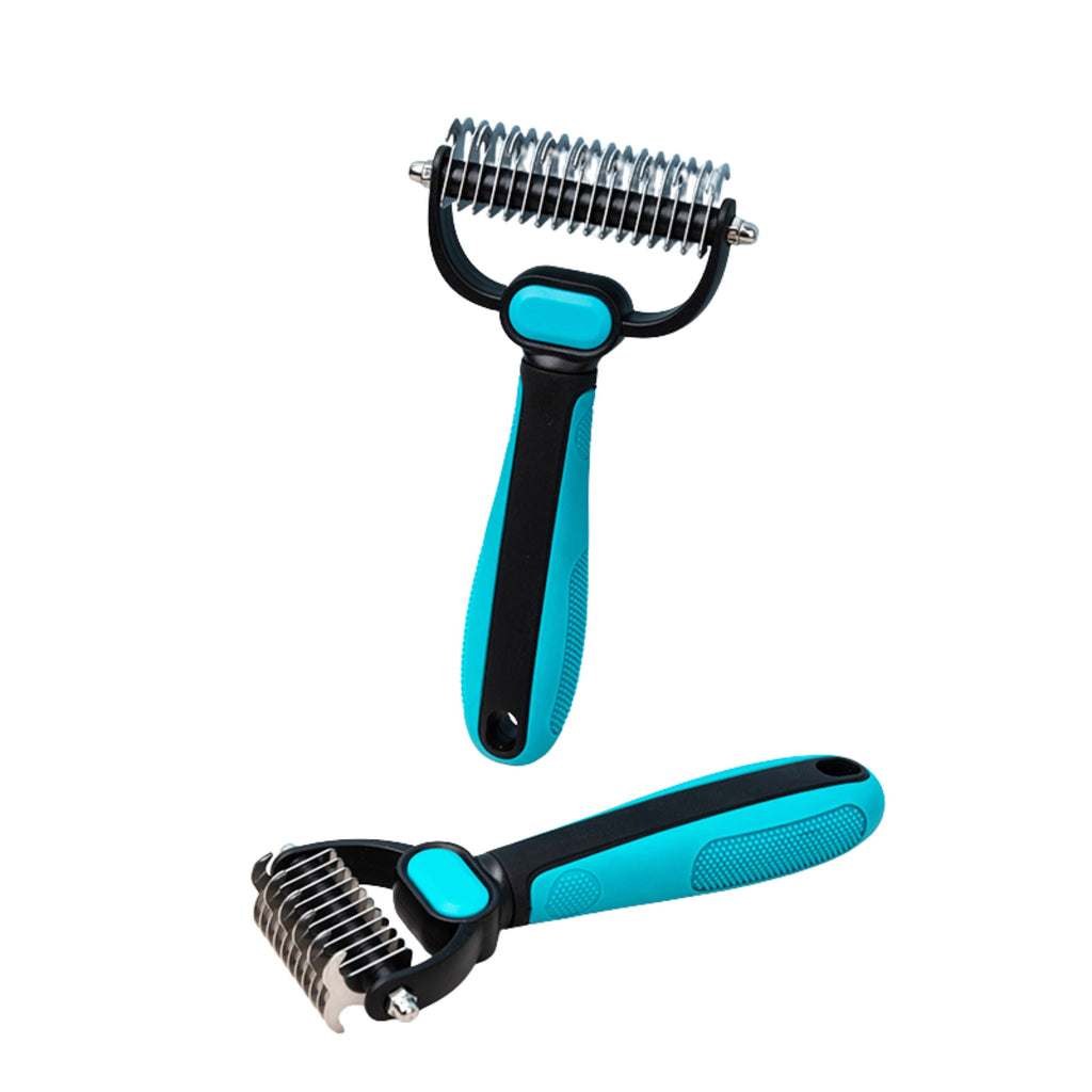 Undercoat Brush for Dog and Cat, Long and Short Haired Pet, Double-Sided Brush, Anti-knot Hair Detangler (DA002, Small)