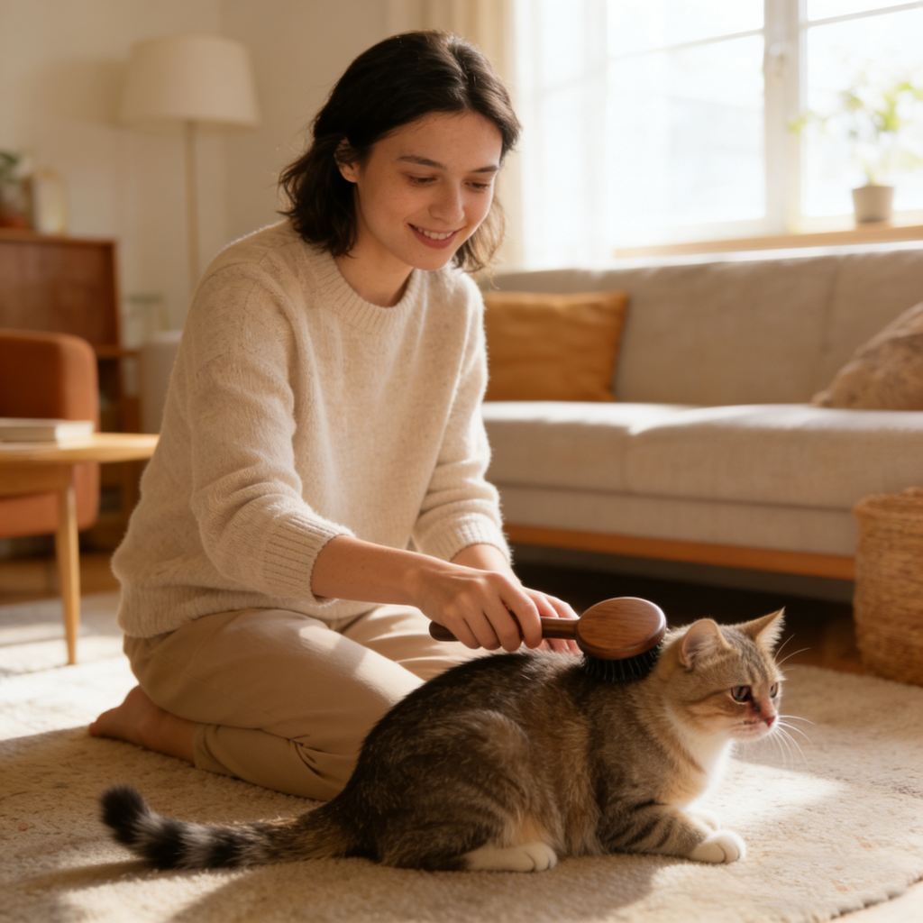 Walnut Wood Pet Grooming Brush (Model No. 90180)
