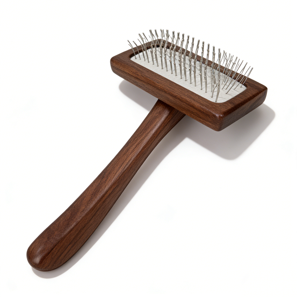 Walnut Wood Slicker Brush for Pets (Model No. 90177S, 90168M, 90178L)