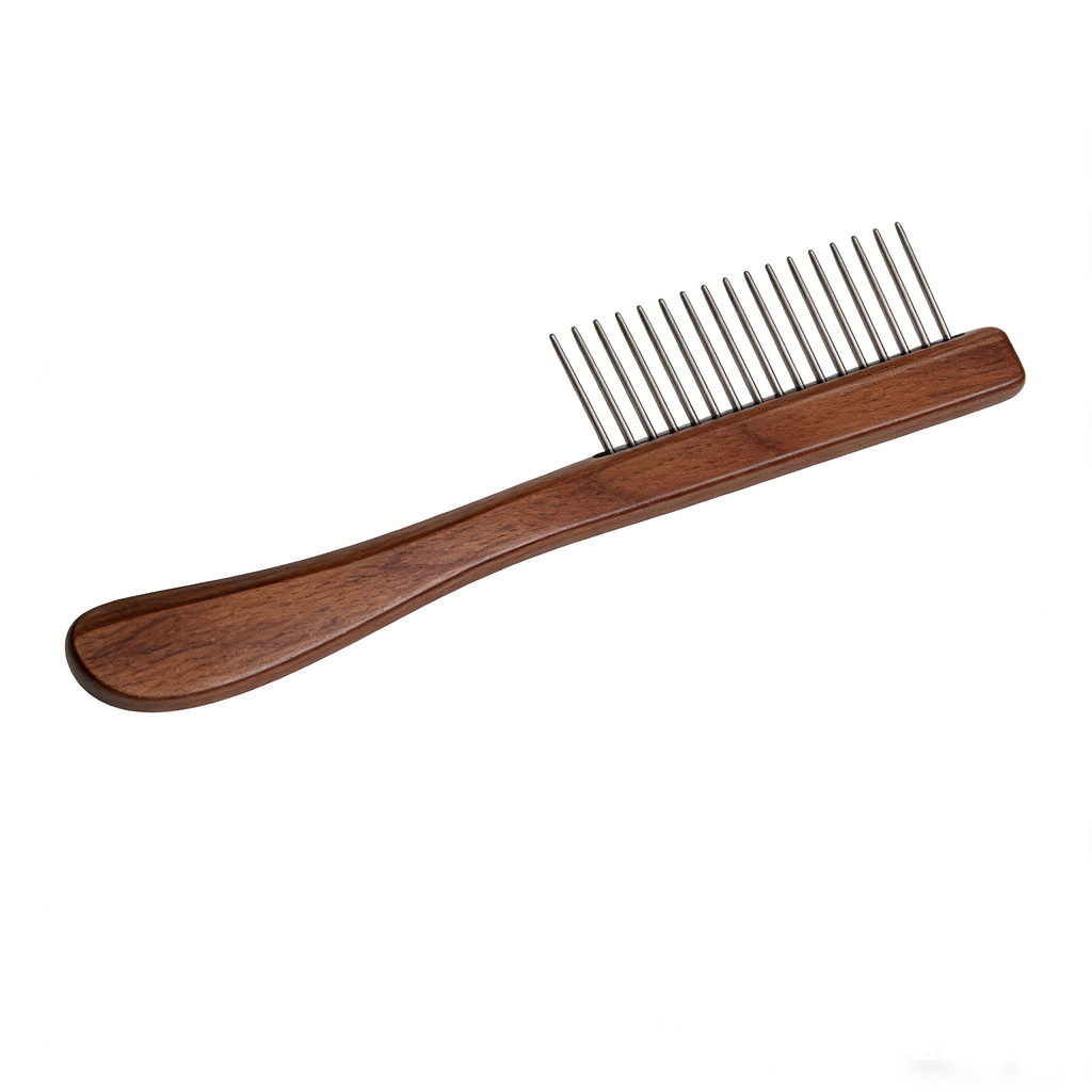 Walnut Wood Pet Comb for Pets (Model No. 90175F, 90176W)