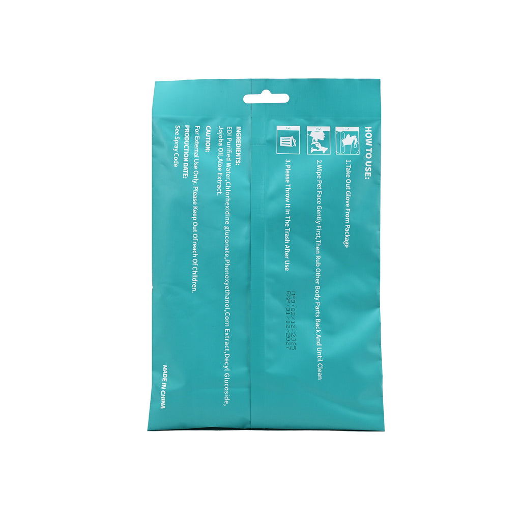 Pet Cleaning Wet Wipes 6-Piece Gloves