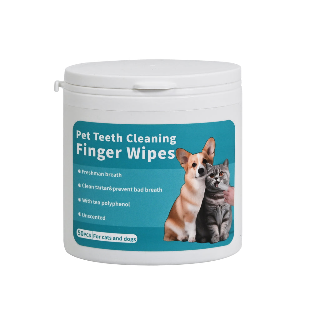 Pet Teeth Cleaning Finger Wipes 50-Piece